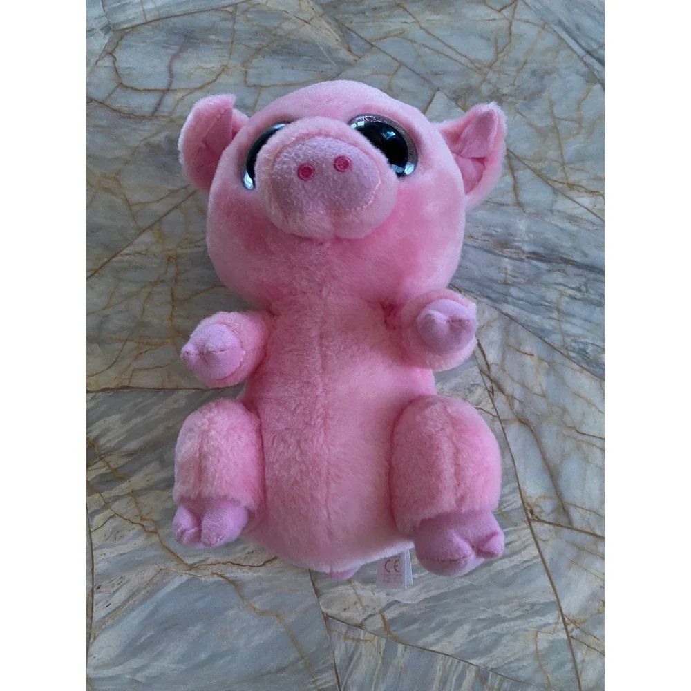 Ty Beanie Boos Piggley the Pig Pink Plush Sparkle Glitter Eyes 8.5 Inch Toy